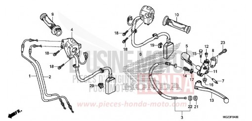HANDLE LEVER/SWITCH/CABLE CBR500RAE de 2014